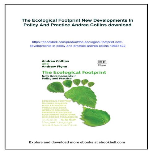 The Ecological Footprint New Developments In Policy And Practice Andrea ...