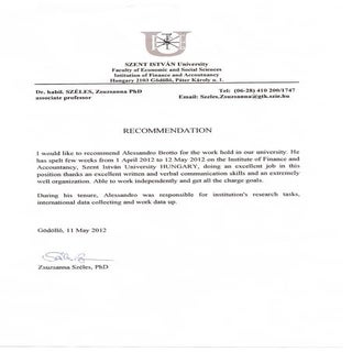recommendation letter