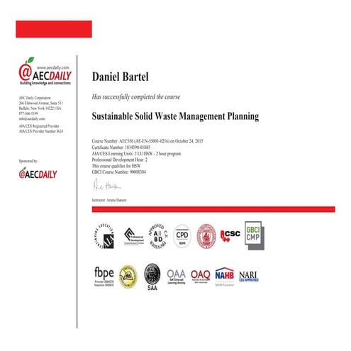 151024 - Sustainable Solid Waste Management Planning | PPT