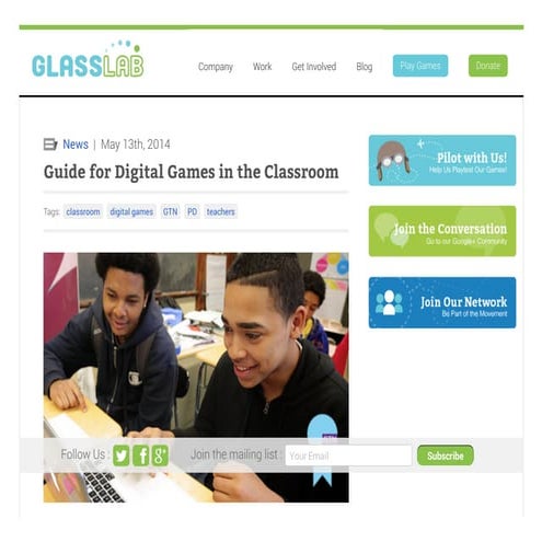 2014-GTN-Guide for Digital Games ...ssroom | GlassLab Games