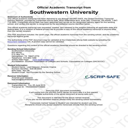 official SU trancript FY | PDF