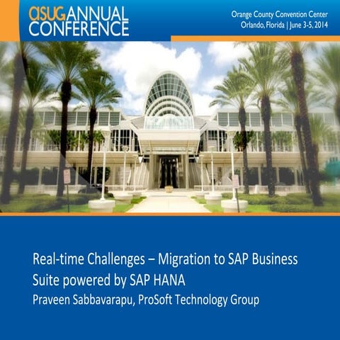 507 Real-time Challenges Migration Suite on SAP HANA V2.3 - 2014