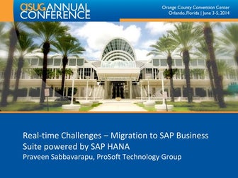 507 Real-time Challenges Migration Suite on SAP HANA V2.3 - 2014