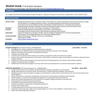 Imad, Shahd Resume - Graphic Designer