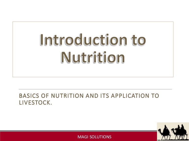 Animal Nutrition Introduction