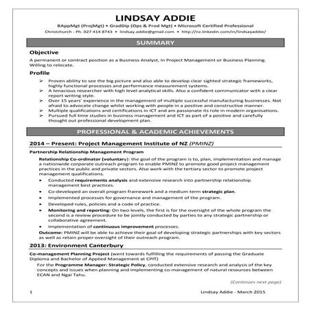 Lindsay Addie_CV_March_2015_v2