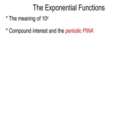 24 exponential functions and periodic compound interests pina x