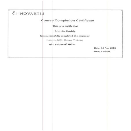 Novartis Project Management Bronze Training