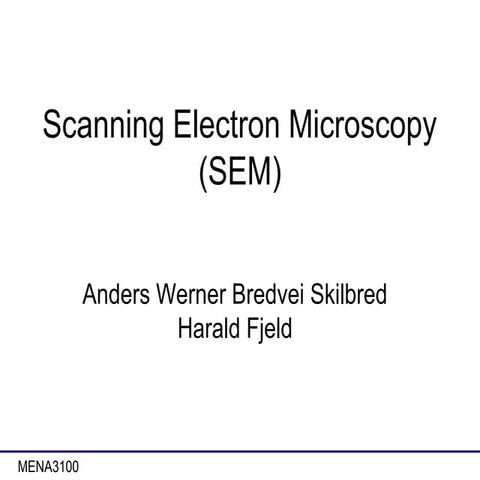 Scanning Electron Microscopy 