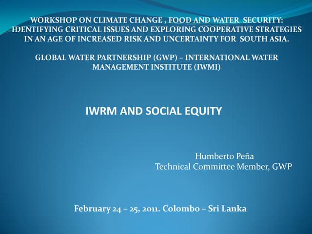 IWRM and social equity by Humberto Pena