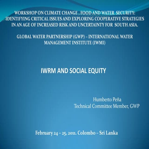 IWRM and social equity by Humberto Pena
