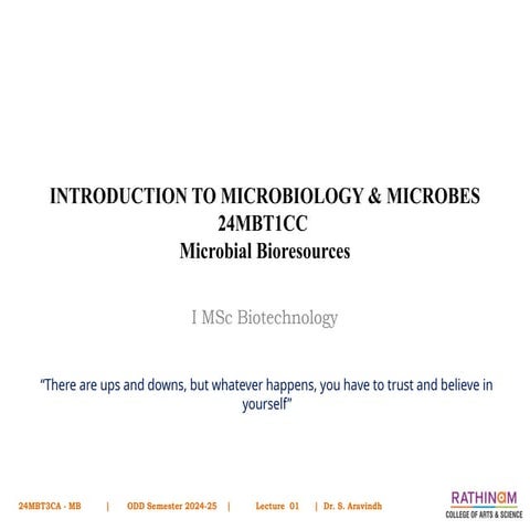 lecture on the introduction to microbiology