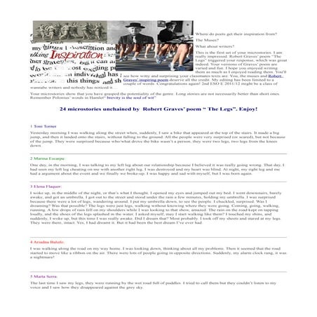 24 microstories unchained by robert grave's the legs