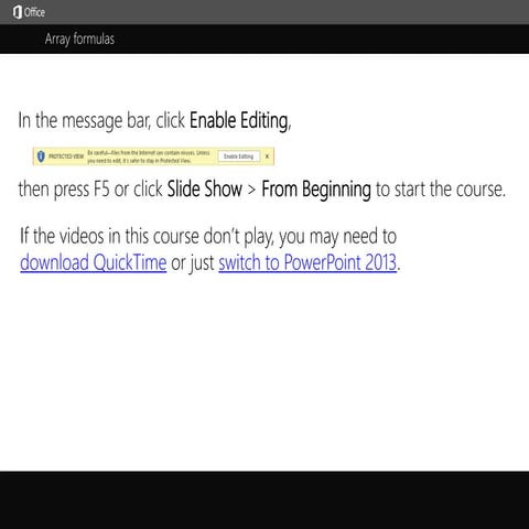 Microsoft Office Excel 2013 Tutorial 4-Creating array formulas