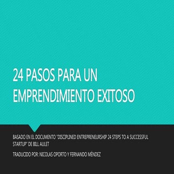 24 pasos para un emprendimiento exitoso | PPTX