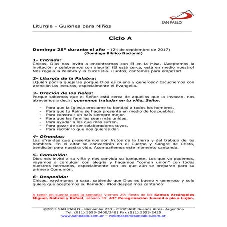 24 septiembre guión para niños