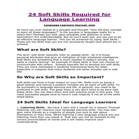 24 soft skills required for language