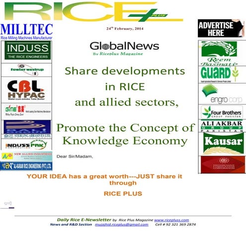 24th feb.,2014 daily global rice e newsletter by riceplus magazine