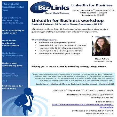 24th September LinkedIn City Centre Workshop