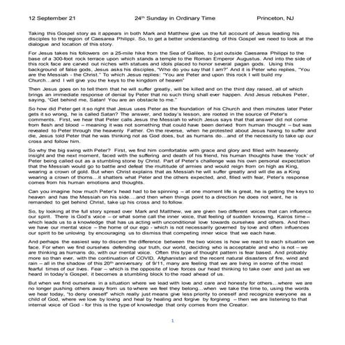 24th Sunday in Ordinary Time