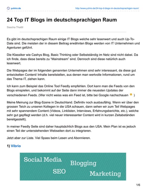 24 Top IT Blogs im deutschsprachigen Raum