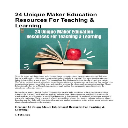 24 Best Educational Resources For Teaching & Learning | Future Education Maga...
