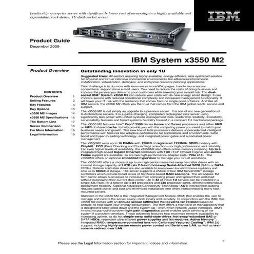 IBM System x3550 M2 Product Guide