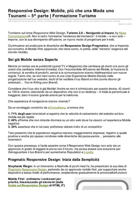 Responsive Design: Mobile, più che ...