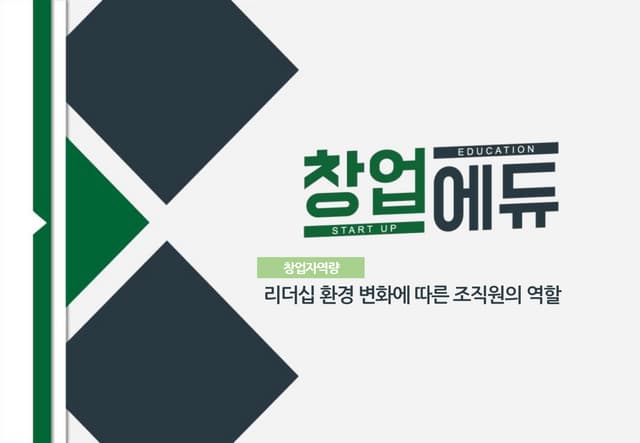 [창업에듀]25. 창업자역량 리더십 환경 변화에 따른 조직원의 역할