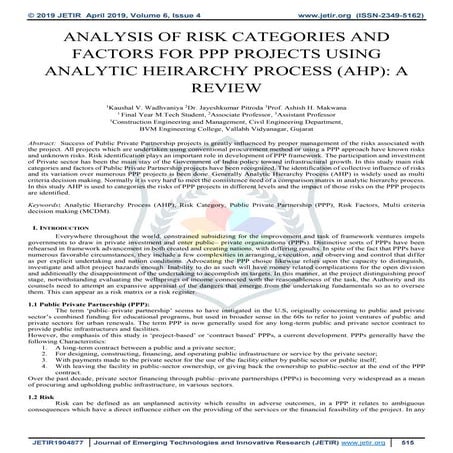 Risk in PPP Projects | PDF
