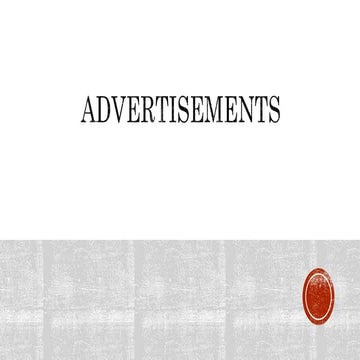 Advertisements-Classifieds class 11 writing skills | PPTX