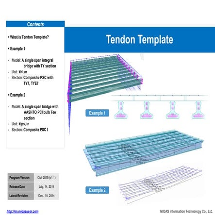 MIDAS CIVIL Tendon template for prestressing | PDF