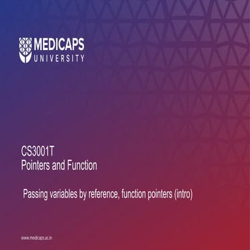25. Pointers and Function.pptx in C programming | PPTX
