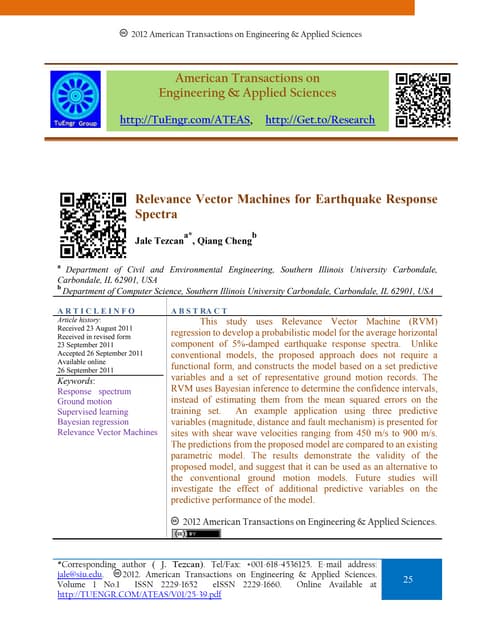 Relevance Vector Machines for Earthquake Response Spectra 
