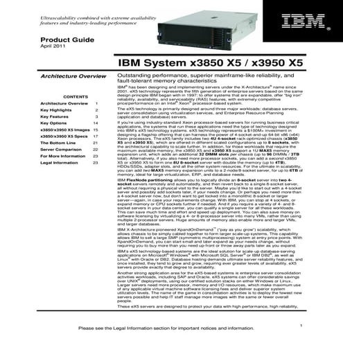 IBM System x3850 X5 / x3950 X5 Product Guide