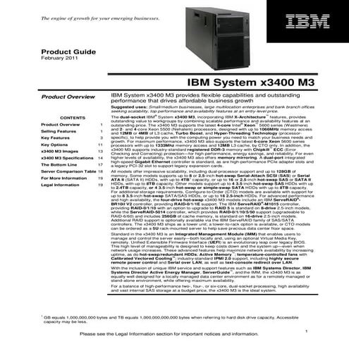 IBM System x3400 M3 Product Guide