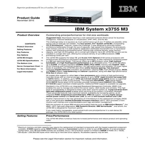 IBM System x3755 M3 Product Guide
