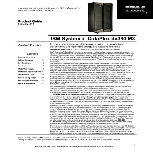 IBM System x iDataPlex dx360 M3 Product Guide