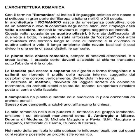 25. Architettura Romanica
