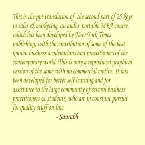 25 Keys To Sales & Marketing 2