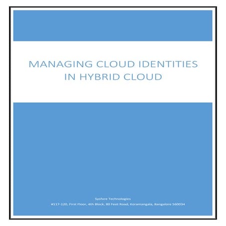 Managing Cloud identities in Hybrid Cloud | Sysfore
