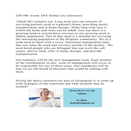 250-500  words APA format cite references  Check this scenario o.docx