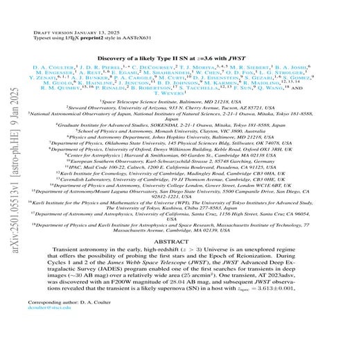 Discovery of a likely Type II SN at z=3.6 with JWST