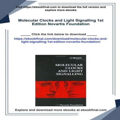 Molecular Clocks and Light Signalling 1st Edition Novartis Foundation | PDF
