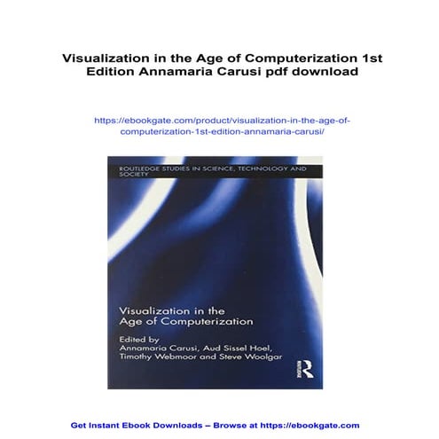 Visualization in the Age of Computerization 1st Edition Annamaria ...