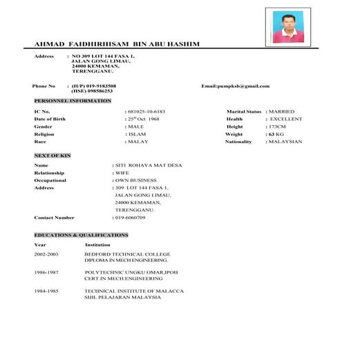 AMMAD FAIDHIRHISHAM CV | PDF