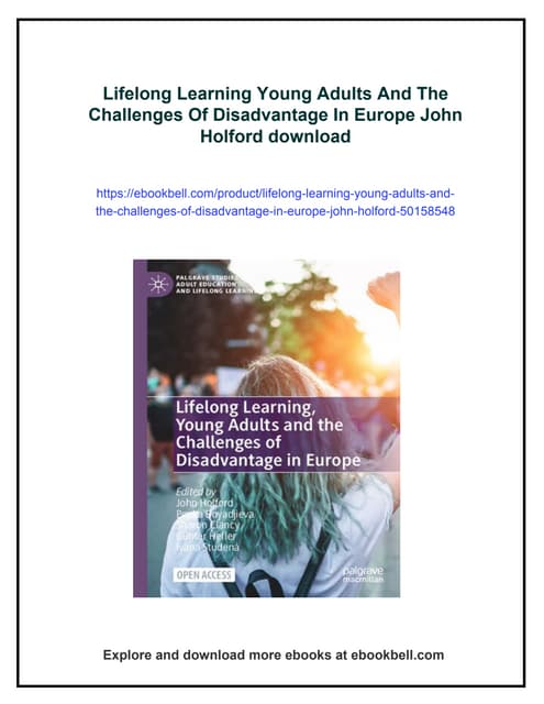 Lifelong Learning Young Adults And The Challenges Of Disadvantage In Europe J...