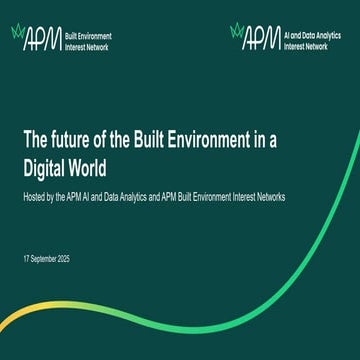 The future of the Built Environment in a Digital World webinar, 17 September ...