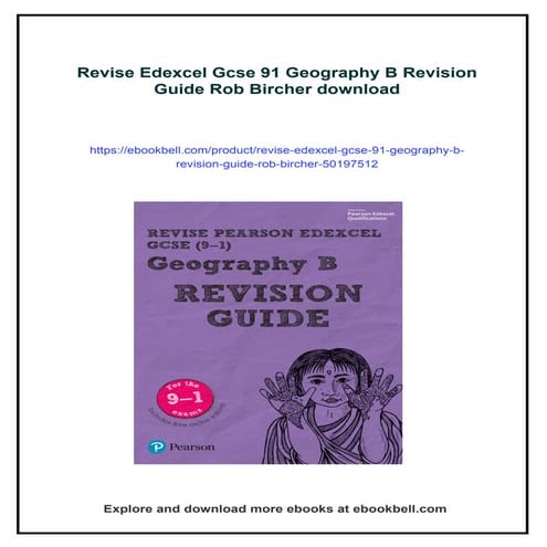 Revise Edexcel Gcse 91 Geography B Revision Guide Rob Bircher | PDF