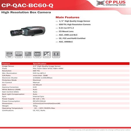 250d cp qac-bc60-q